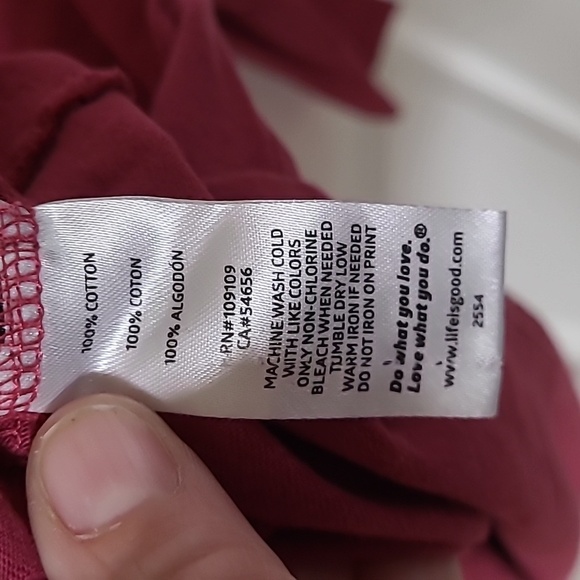 Life Is Good Womens Berry Red Purple Pink Blue Pizza Pie Healthy Chart Large - Picture 4 of 9